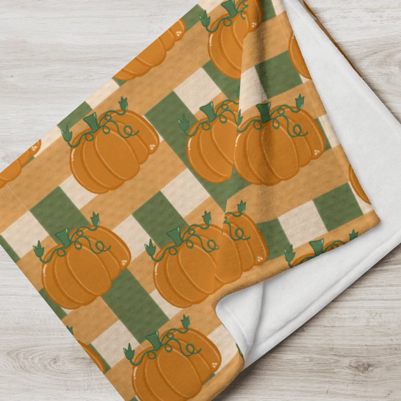 Pumpkin Plaid Throw Blanket product image (1)