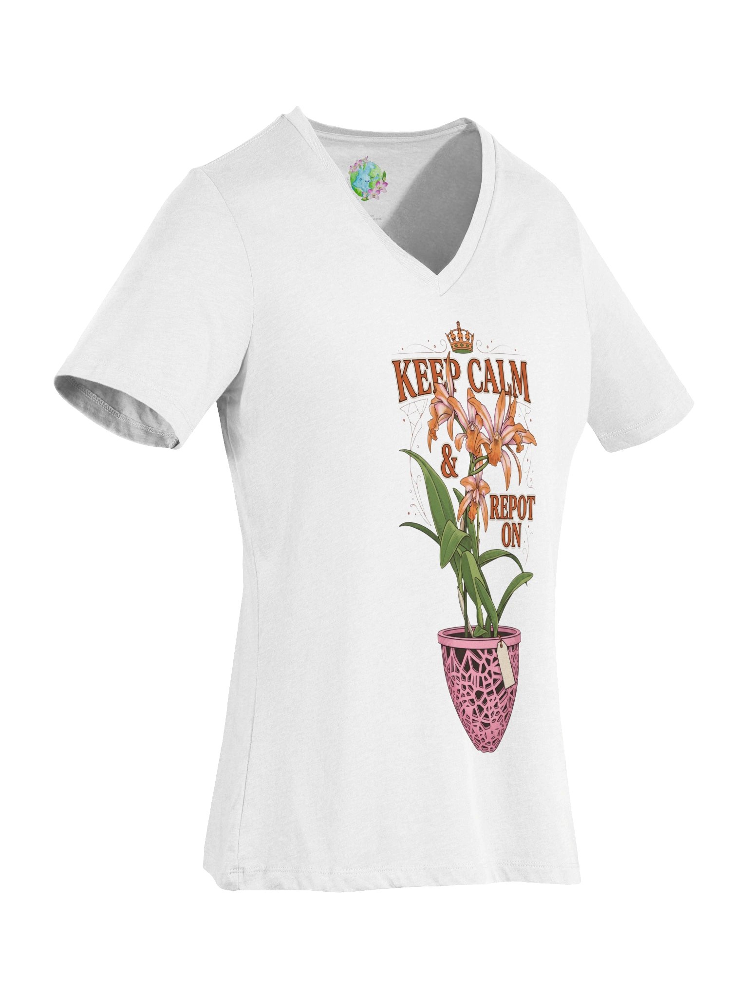 Keep Calm Repot On v-neck t-shirt product image (3)