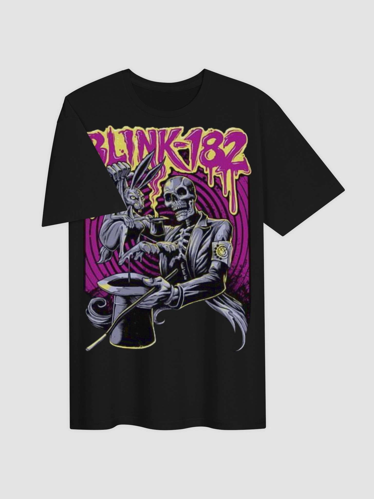 Blink-182 Skeleton Magician T-Shirt | Gothic Punk Graphic Band Tee | Vintage Pop Punk Streetwear Shirt product image (2)