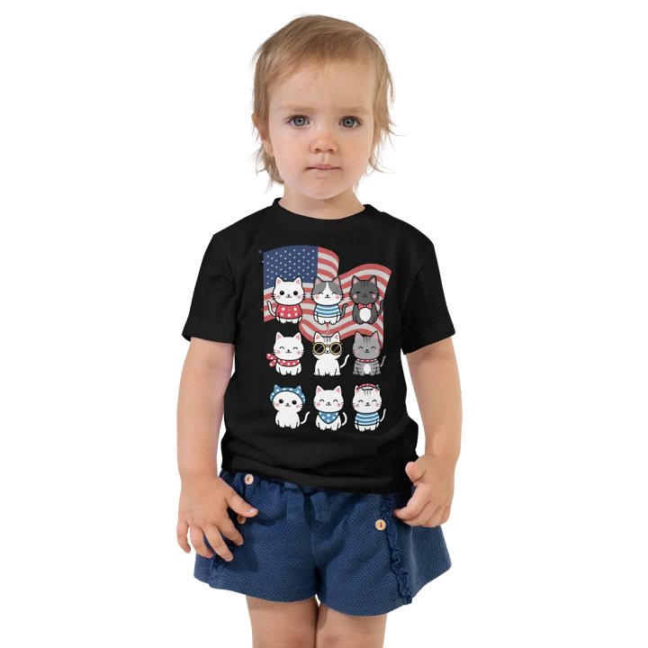 Cute Patriotic Cat T-Shirt – 4th of July Kawaii Kitten USA Flag Tee product image (1)
