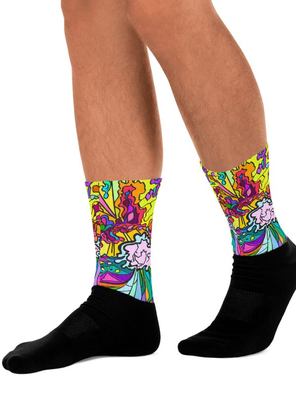 Stained Glass Splendor Sublimated Socks - Wave at Sunset product image (2)