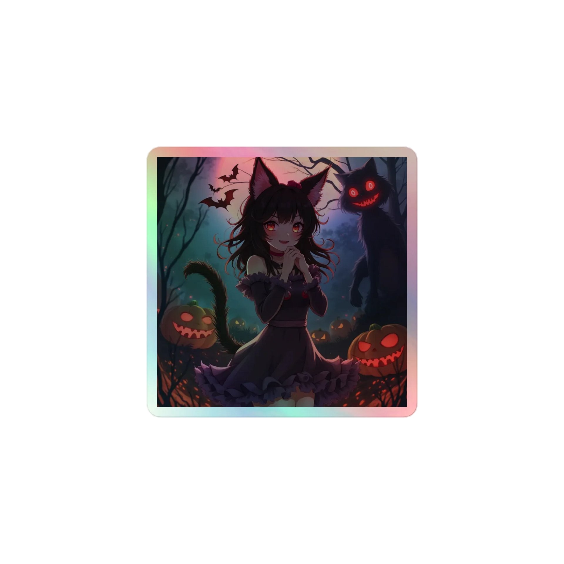 Halloween Catgirl Holographic Sticker product image (1)