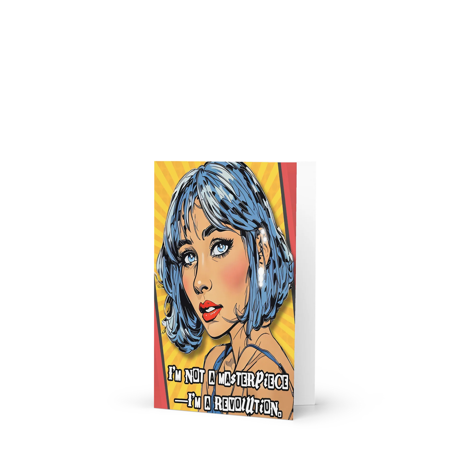 I'm Not a Masterpiece, I'm a Revolution – Bold Empowerment Greeting Card product image (1)