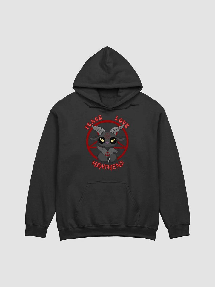 Peace, Love, and Heathens Pull Over Hoodie - Red product image (1)