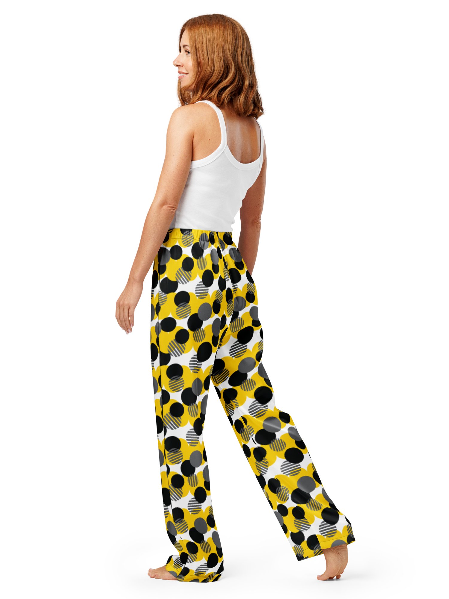 Cozy Chic Modern Geometric Polka Dot All-Over Print Women's Pajama Pants product image (6)