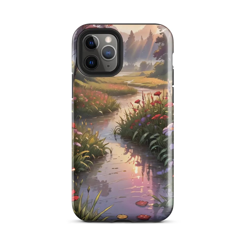 Tranquil Meadow iPhone Tough Case – Peaceful Stream at Sunset product image (25)