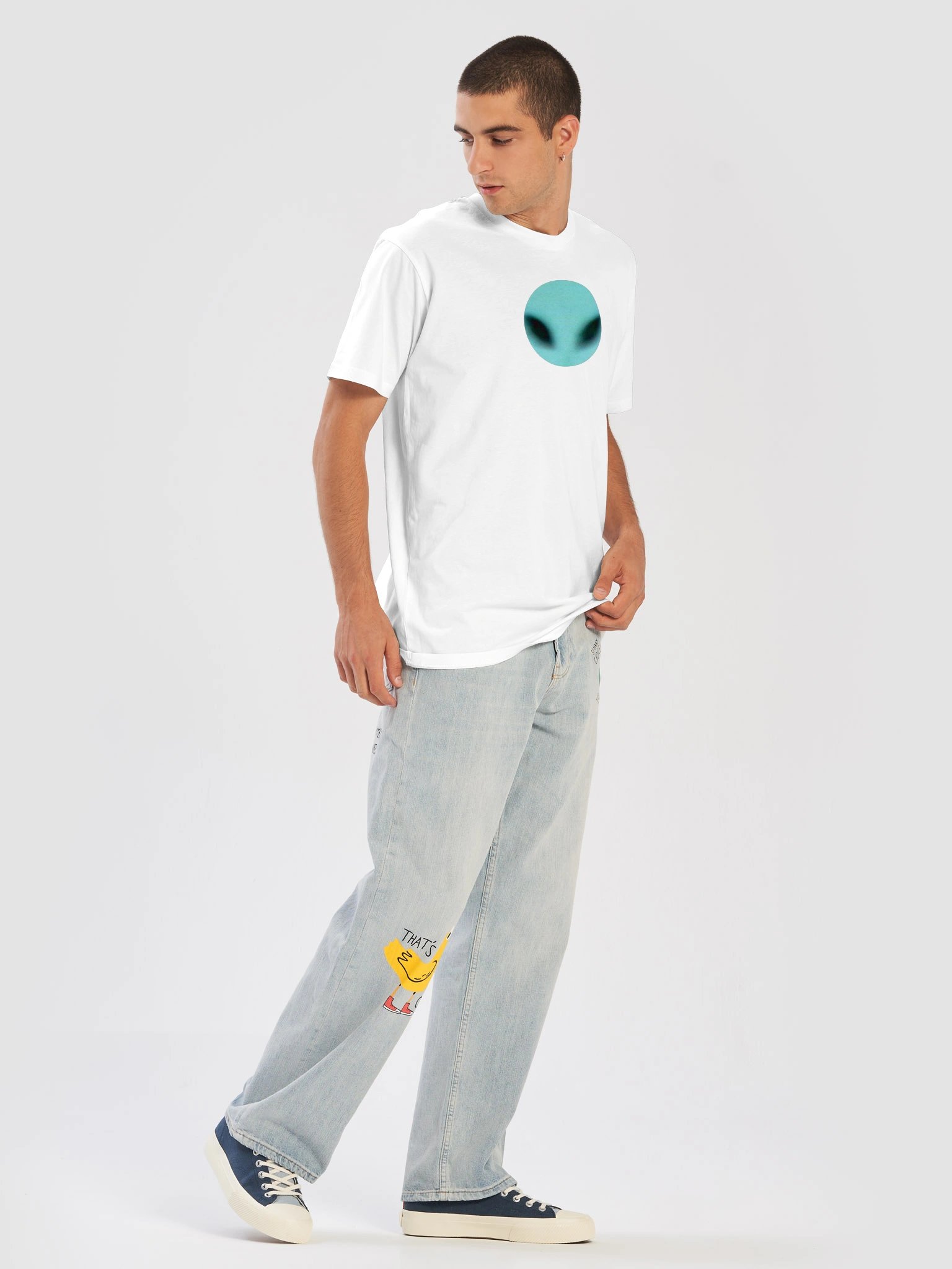 BLUE TWO CENTRE-CHEST PREMIUM TEE | Scole Archive Collection #2 product image (2)