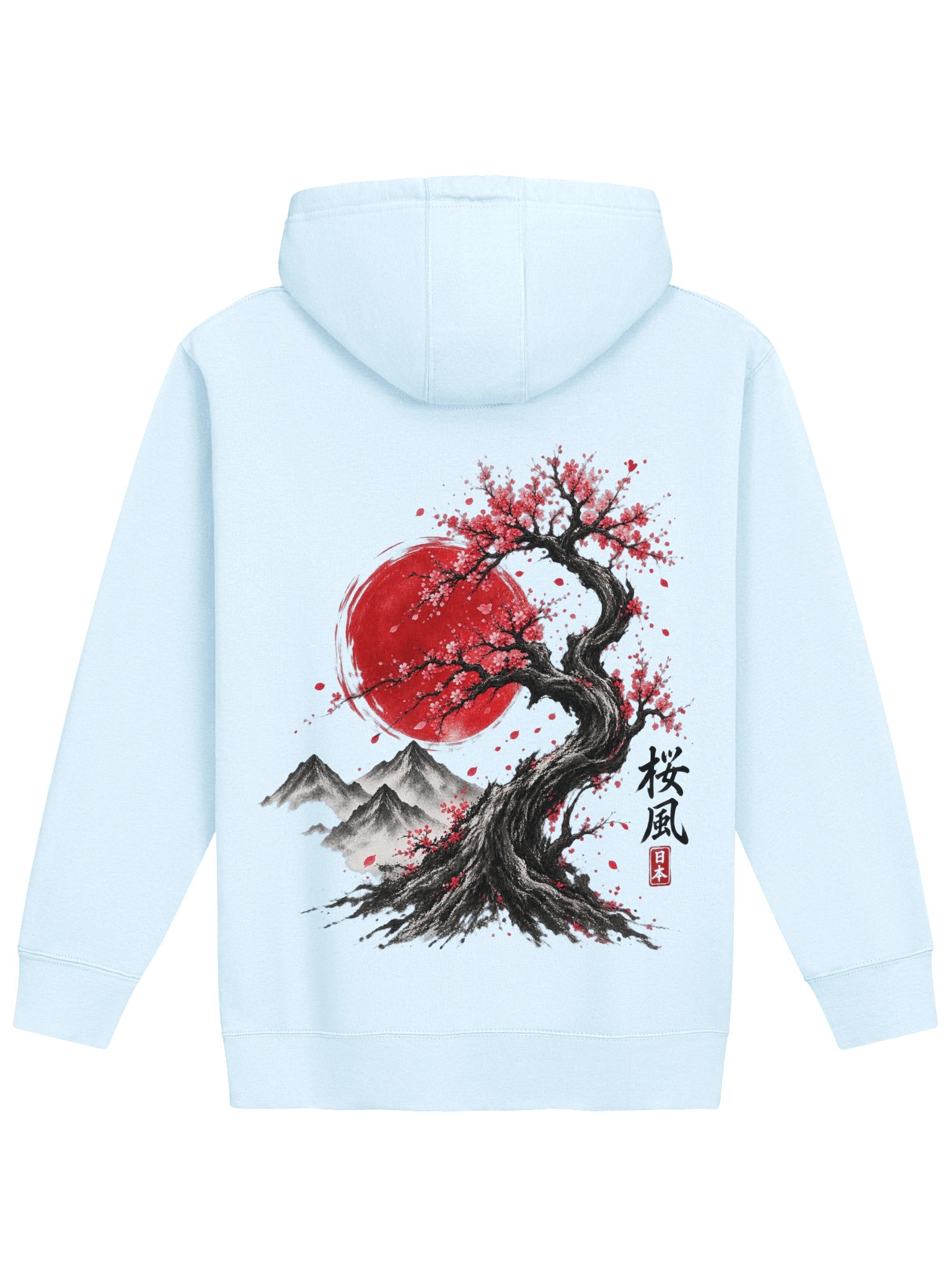 Japanese Crane & Sakura Bonsai Hoodie | Cherry Blossom product image (1)