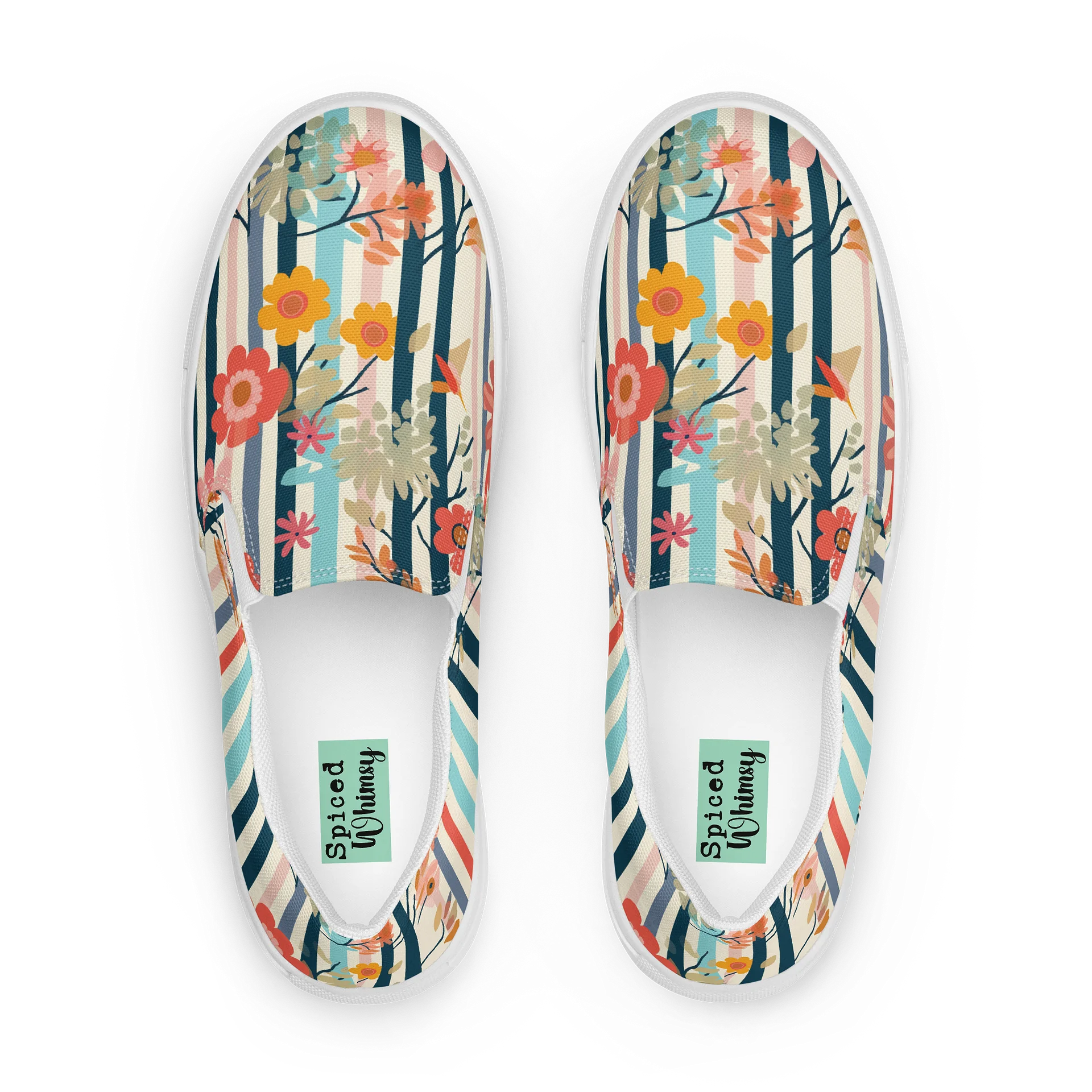 Eclectic Floral Stripe Slip-Ons product image (1)