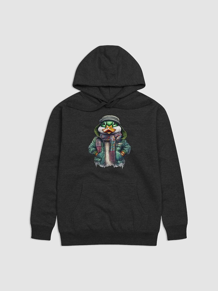 Duck wearing a jacket cap and a scarf Hoodie product image (1)
