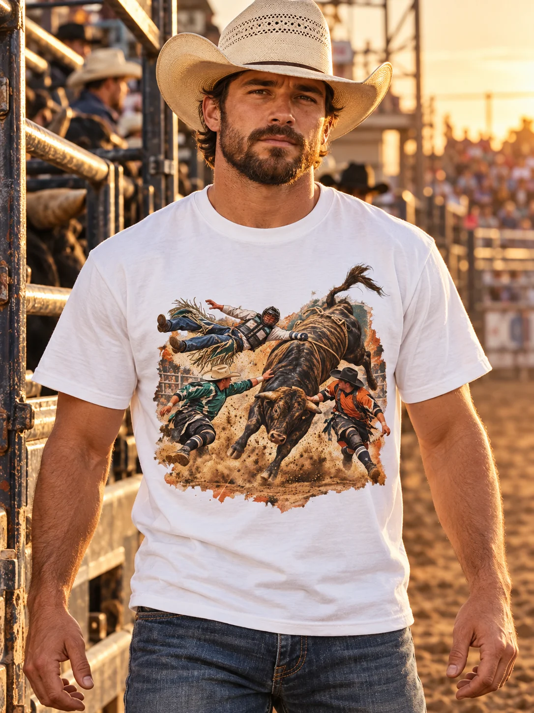 Bull Riding Wreck Shirt — Hung Up Rodeo Tee | Broken Roughstock™ product image (1)