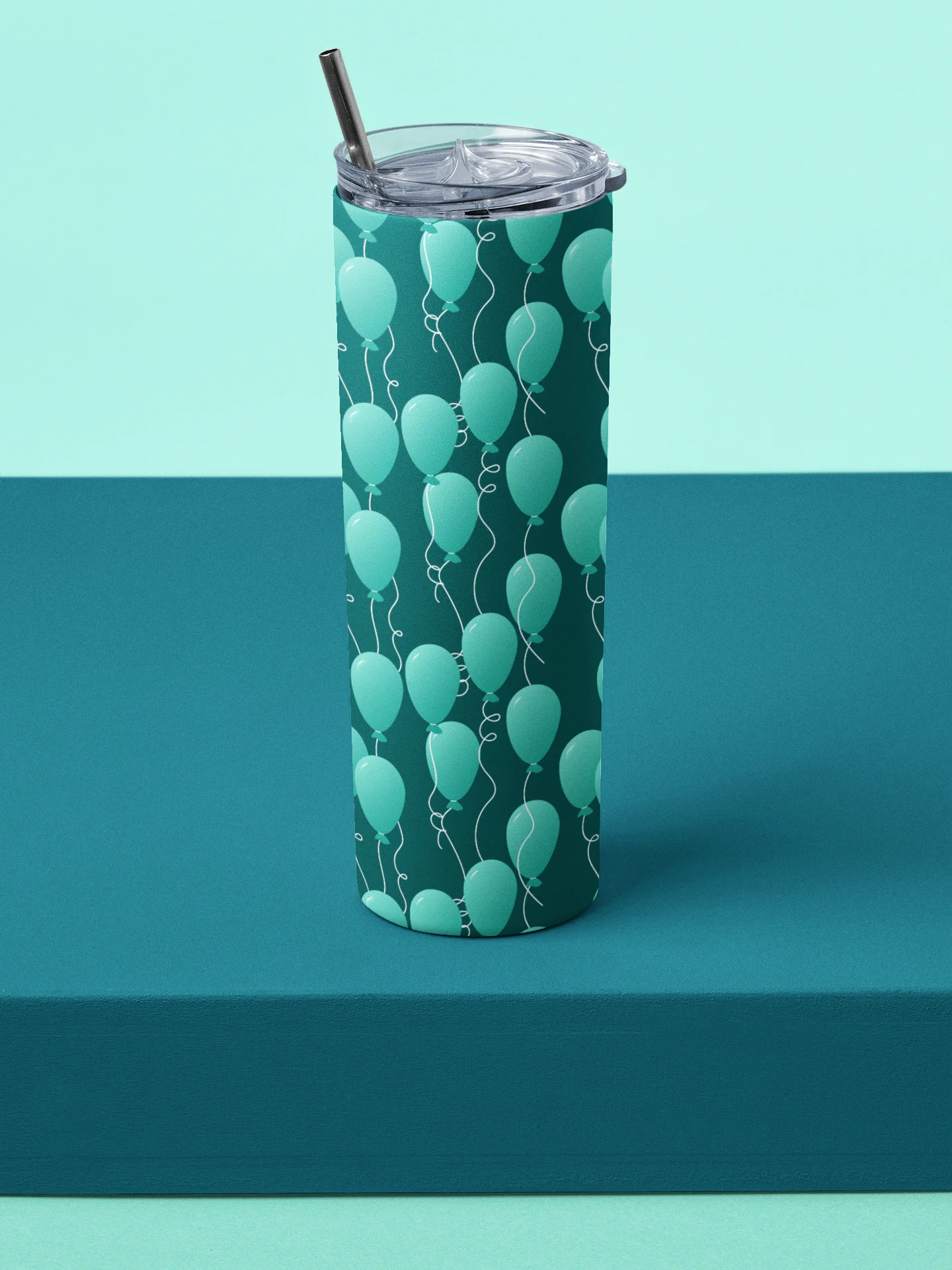 Party Time! Floating Balloons 20 oz Tumbler with Straw product image (1)
