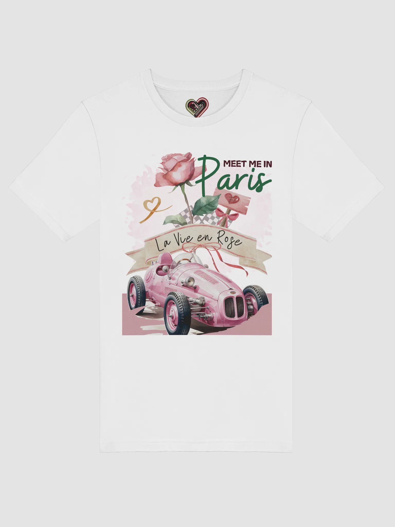 La Vie en Rose Vintage Race Car T-Shirt product image (3)