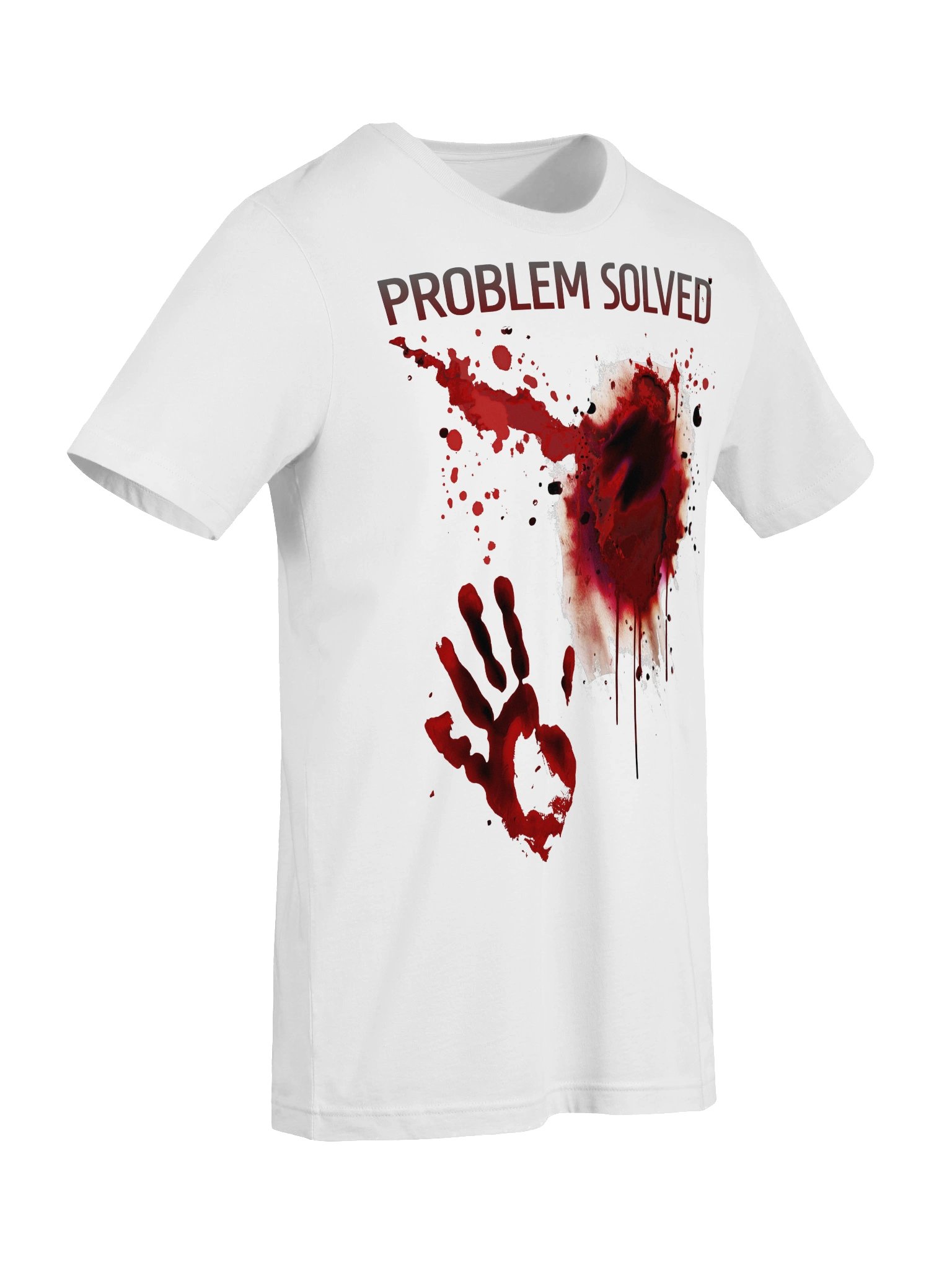 Problem Solved Blood Splatter Shirt – Bloody Handprint Zombie Gore Horror Tee product image (3)