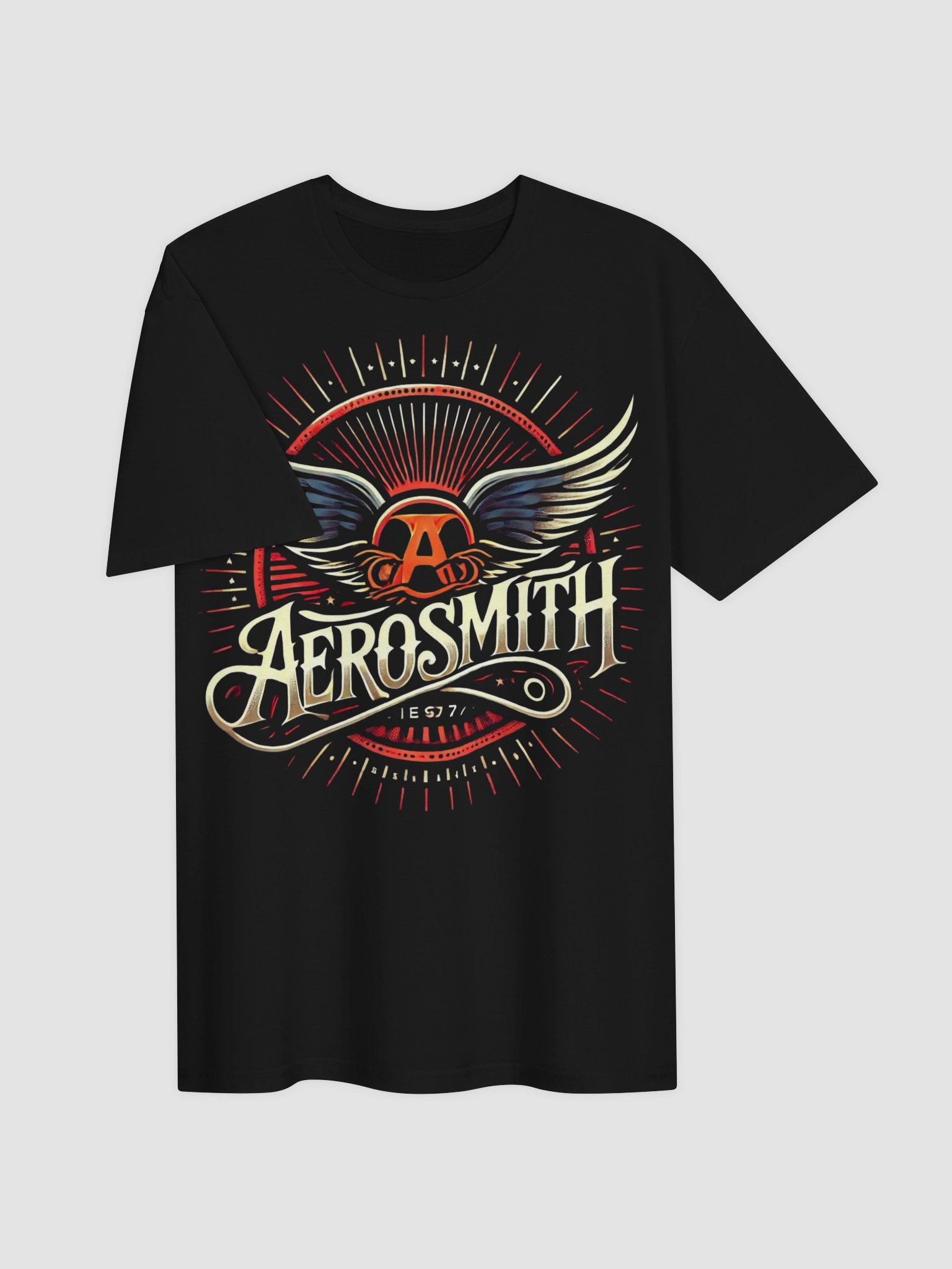 Aerosmith Winged Skull T-Shirt | Vintage Rock Crest Emblem Graphic | Classic American Hard Rock Tee product image (2)