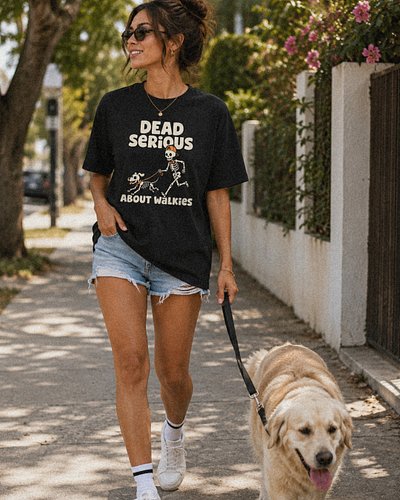 Rain, shine, or skeleton status—walkies are non-negotiable. 🐕