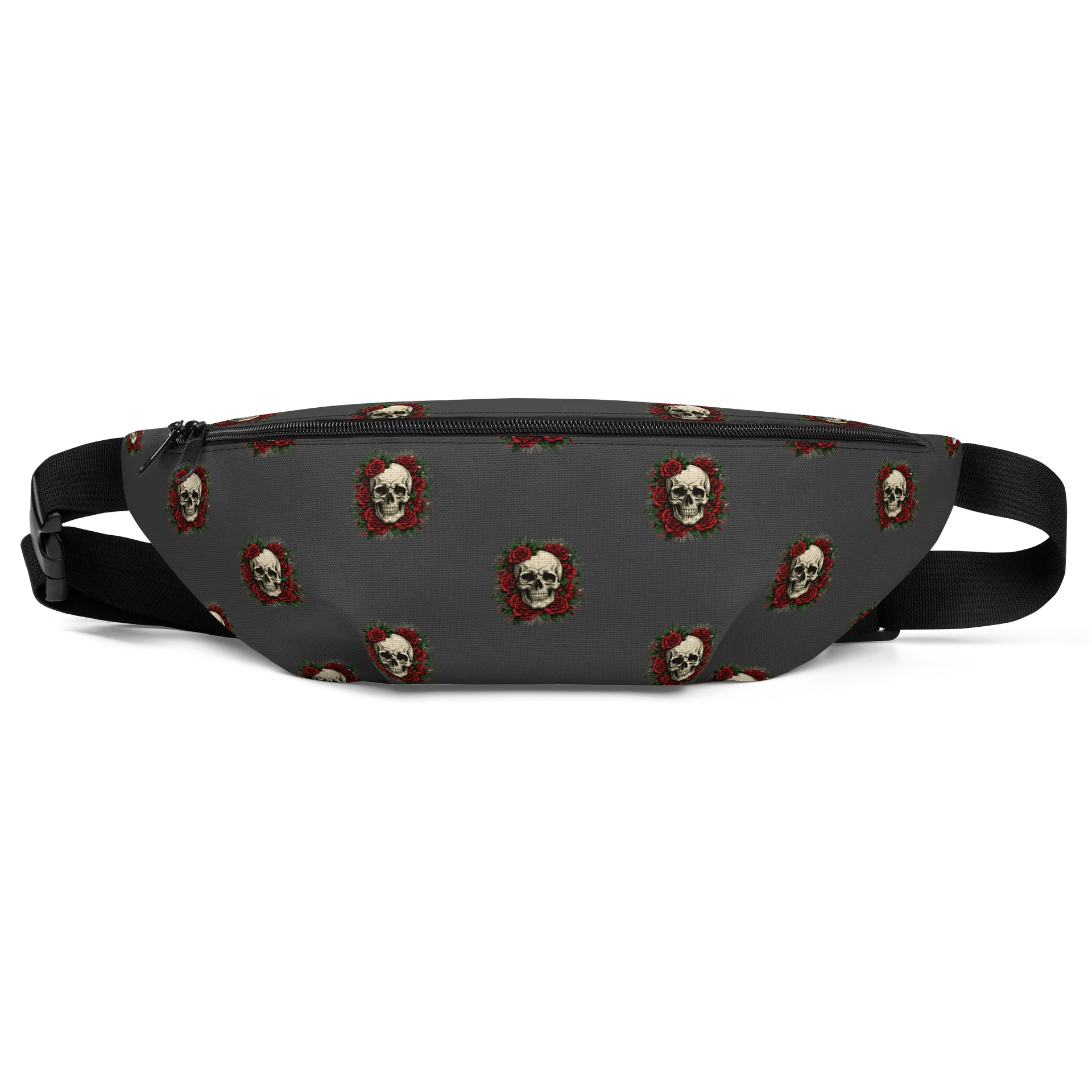 Skull Rose Grid All-Over Fanny Pack product image (1)