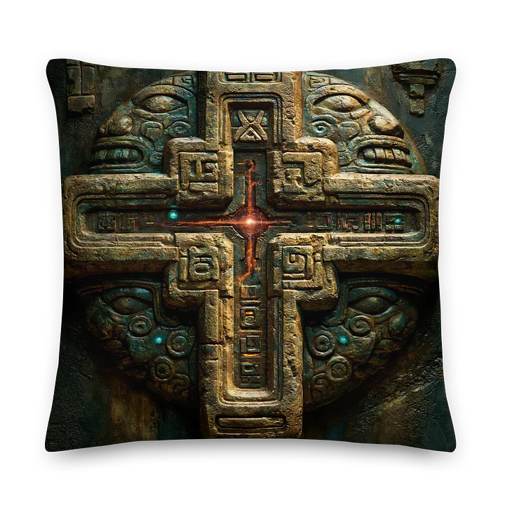 Solar Relay Seal I — Ancient Machine Relic Cushion Cover 22x22 product image (2)