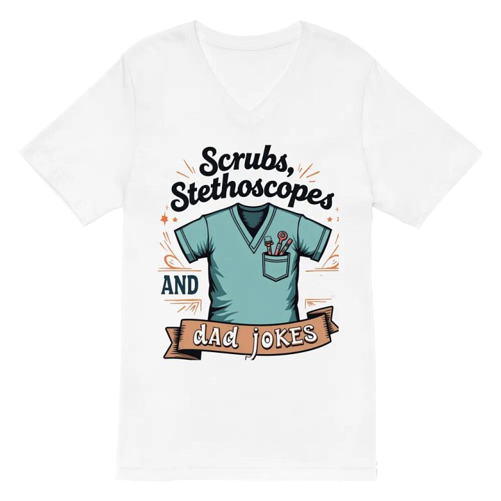 Stylish Scrubs & Dad Jokes V-neck tee product image (2)