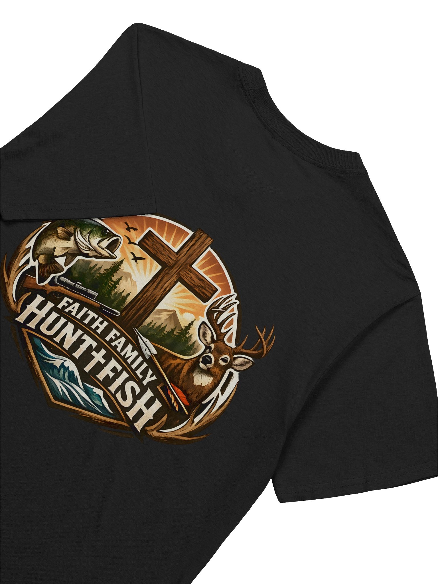Faith Family Hunt Fish Emblem Tee product image (8)