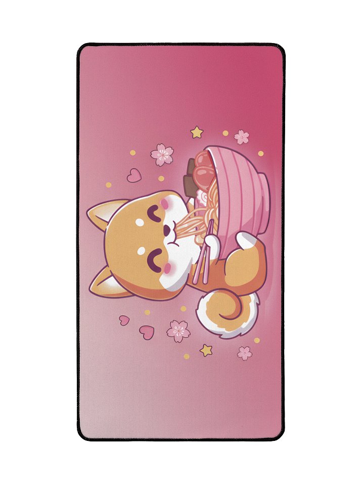 Pink Shiba Inu Noodle Time Desk Mat product image (2)