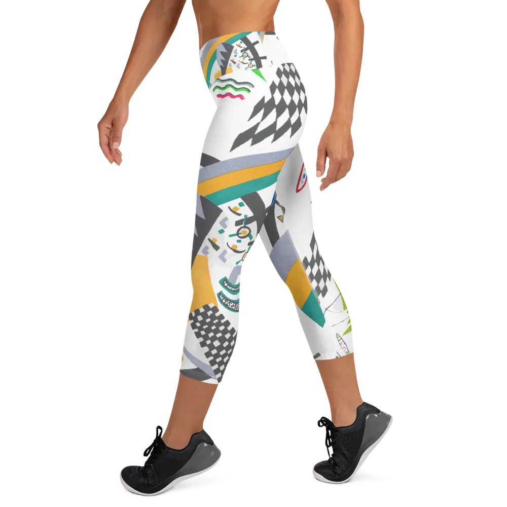 Abstract Lithographic Pattern Design Yoga Capri Legging - V4 product image (9)