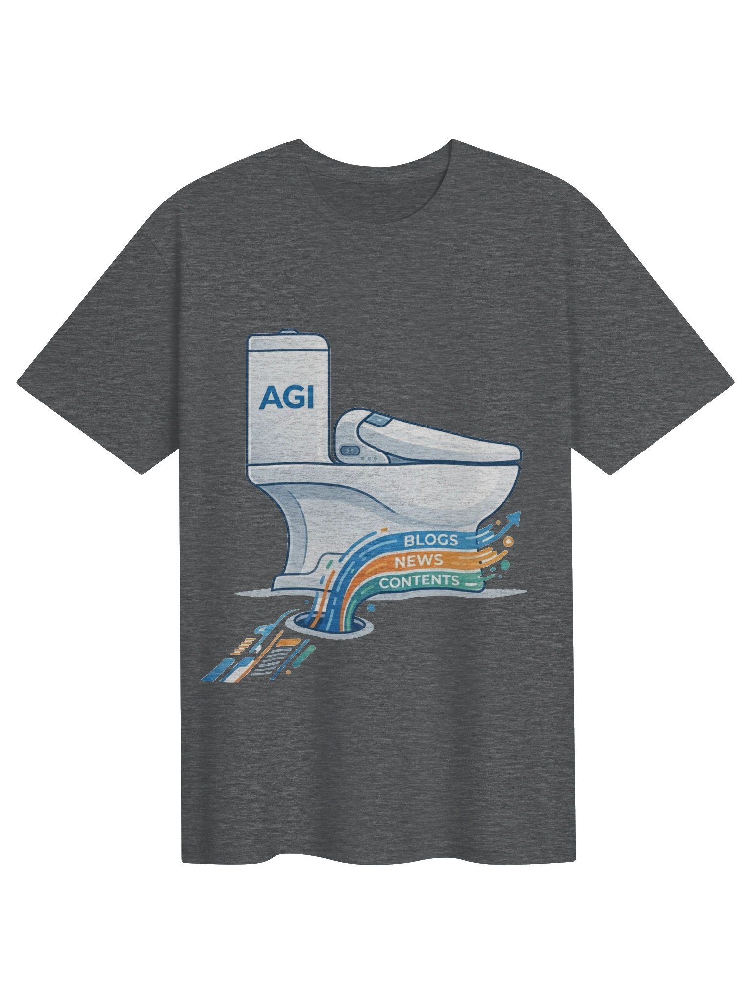 AI SLOP ECONOMY MEMES | AI Generated Content Meme T-Shirt for Developers & AI Tech Workwear product image (1)