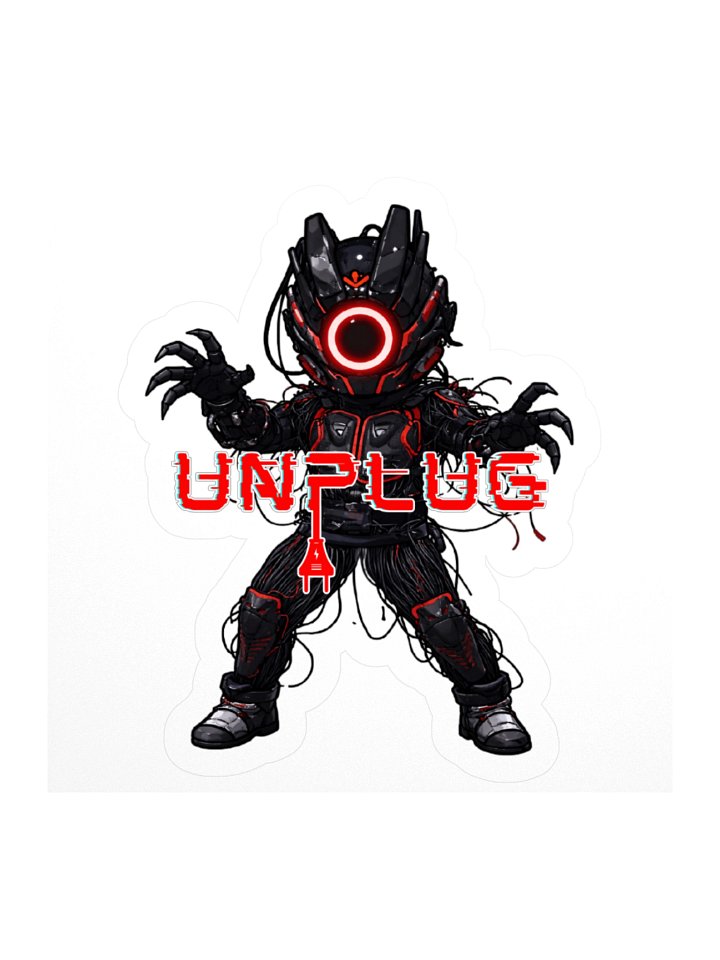 UNPLUG Anime Themed Sticker Full Size product image (1)