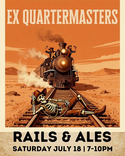 Saturday July 18th, we are gonna be at our fave place in Leeds! Rails & Ales…. 7-10pm… Come hang out with us!