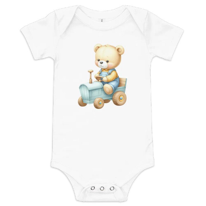 Cute Onesie With Bear Riding A Tractor product image (1)