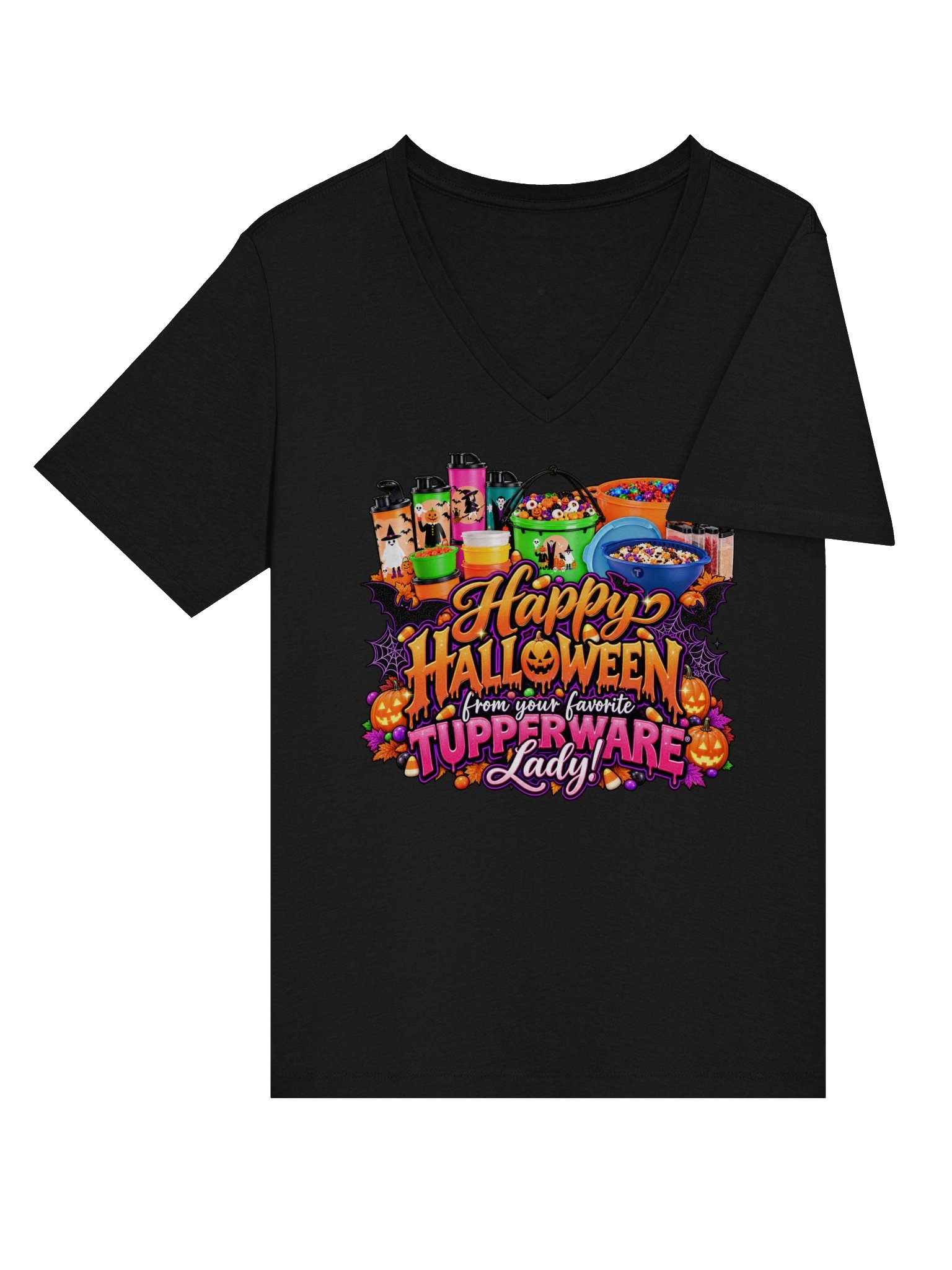 Halloween 2026 Tupperware V-Neck Tee product image (19)