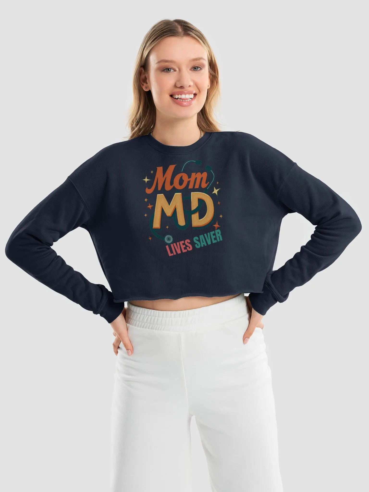 Mom MD Life Saver Fleece Crop Sweatshirt product image (44)