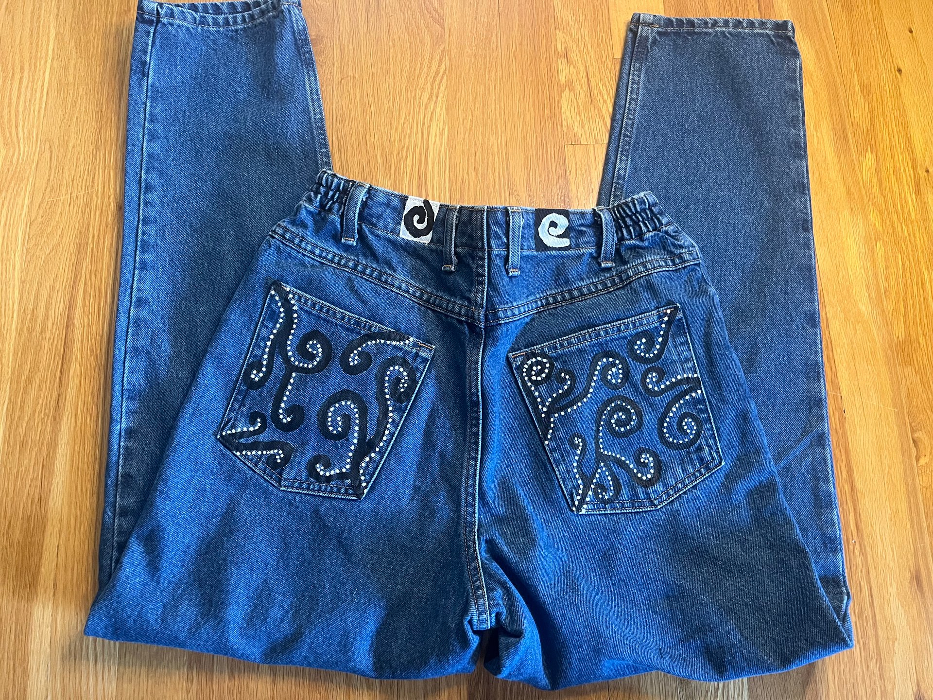 Asymmetrical Swirls Jeans / Size 10 product image (4)