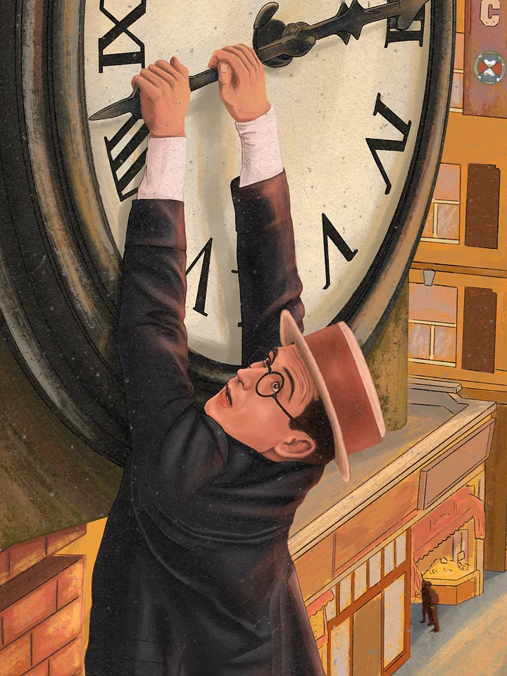 Harold Lloyd and The Incredible Clock Stunt (Unframed poster) product image (2)