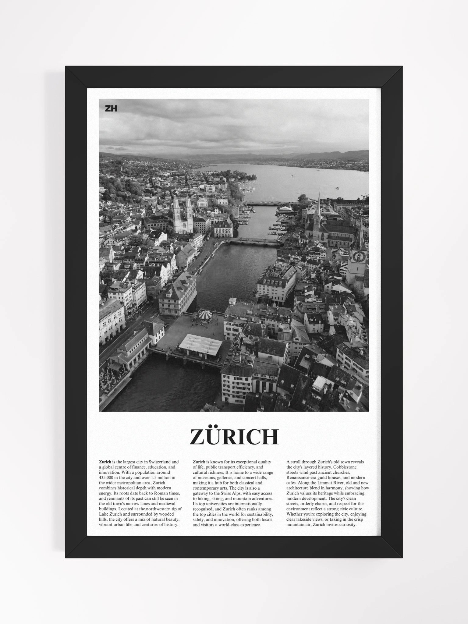 Zurich 02 Newspaper Poster | Framed product image (5)