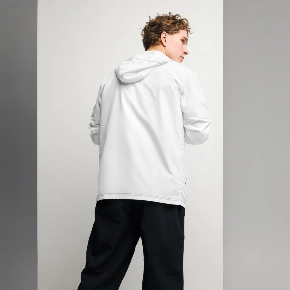 TDS Music Unisex Lightweight Water-Resistant White Windbreaker Jacket product image (2)