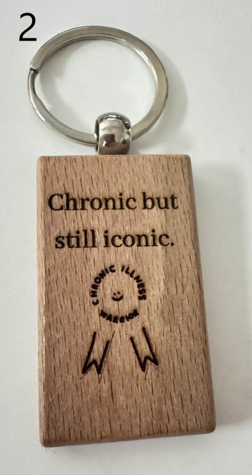Wooden Engraved Illness Awareness Keychains | Chronic Pain, Cancer, & More (6) product image (2)