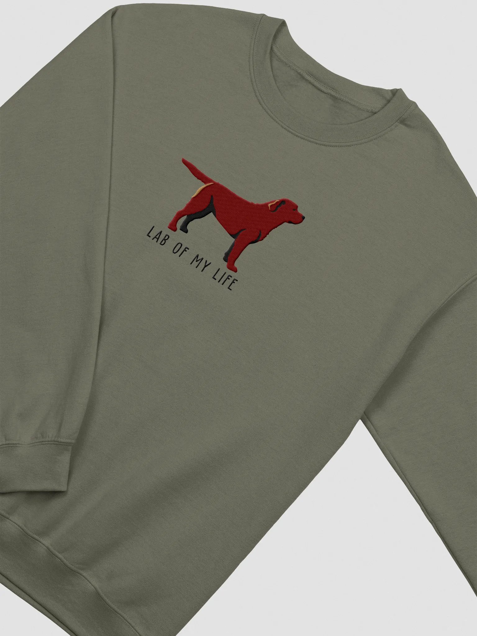 Lab of My Life Sweatshirt (Embroidered) of a Labrador Retriever(Chocolate) product image (6)