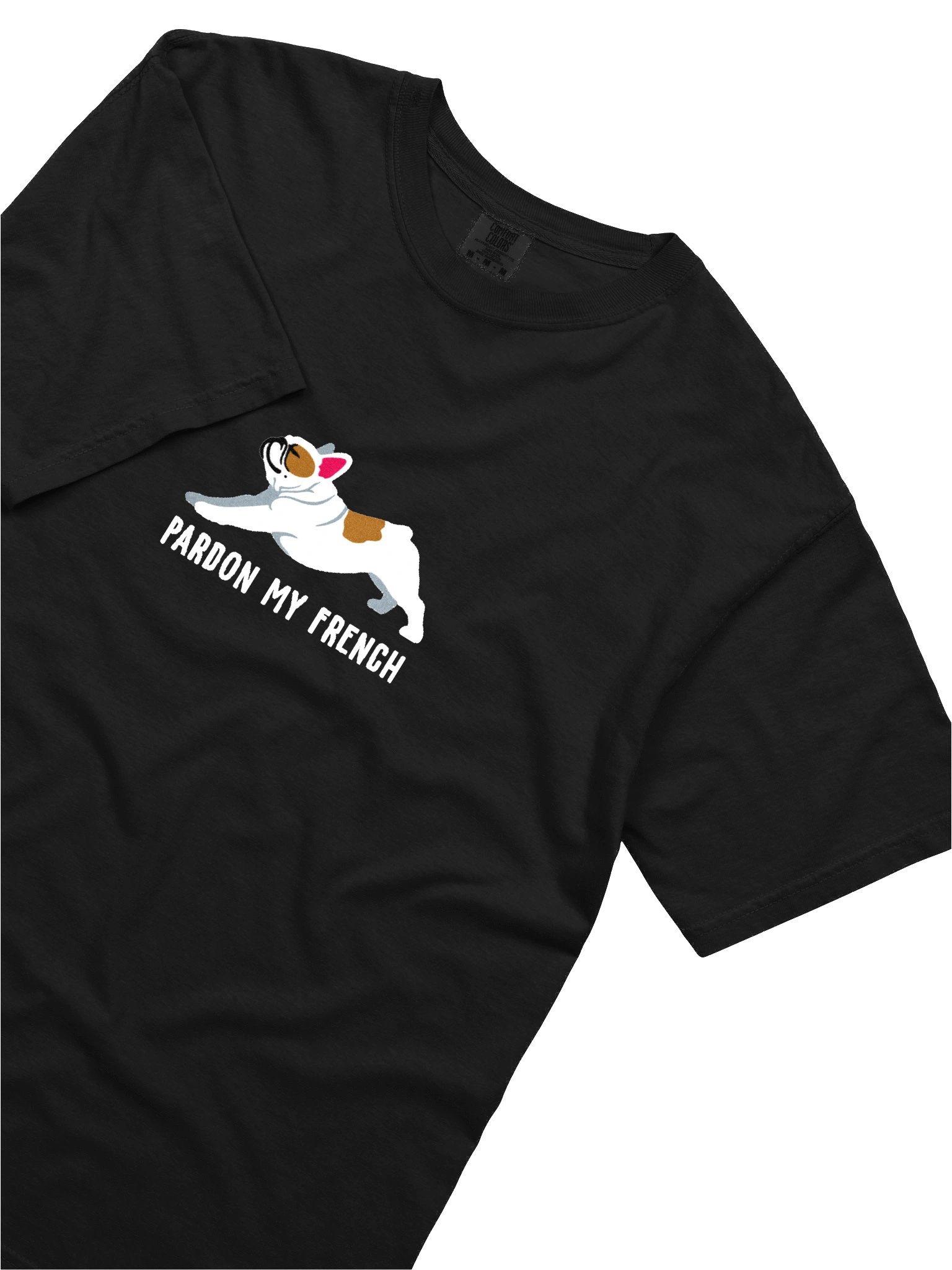 Pardon My French T-Shirt(Embroidered) of a French Bulldog(Pied Brown) product image (8)