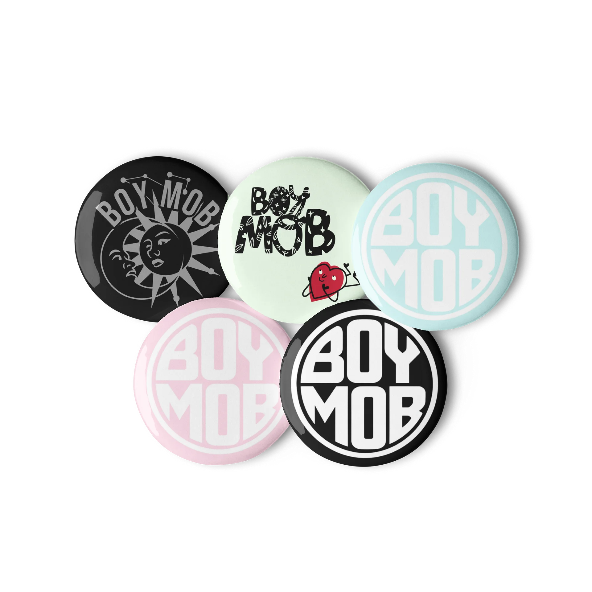 BOY MOB Bold Logo Pin Button Set Beta product image (3)