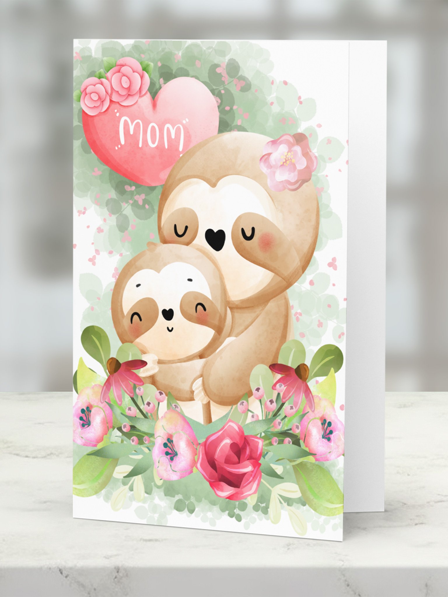 Mom Cute Sloth Card product image (1)