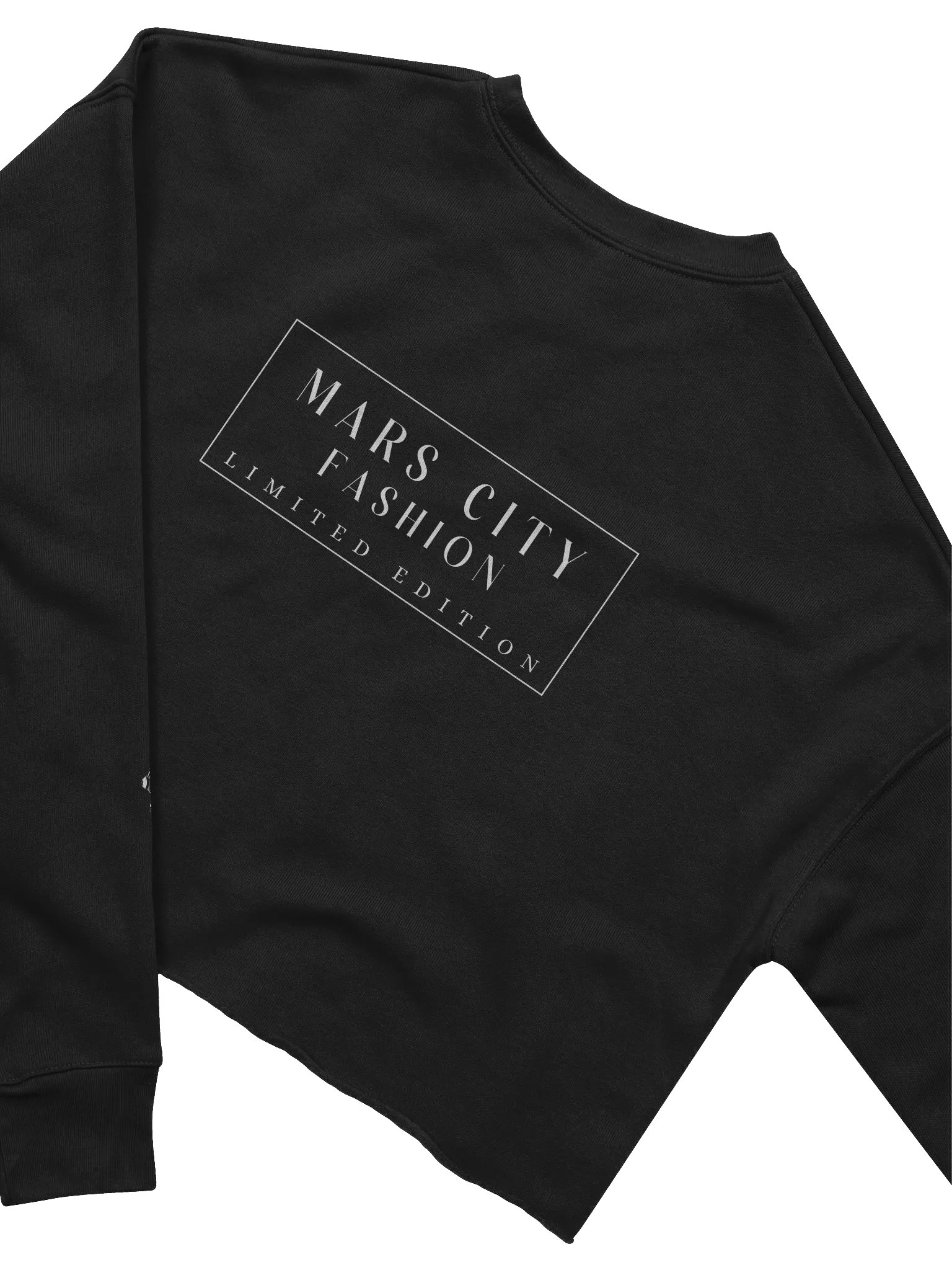 MARS CITY Double White Oultine Astronaut Cropped Sweatshirt product image (4)