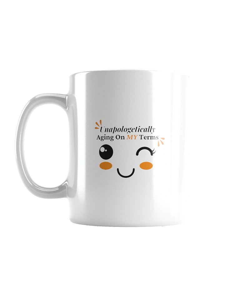 Unapologetically Aging On My Terms - Playful Winky Lash Face Mug (White) product image (2)