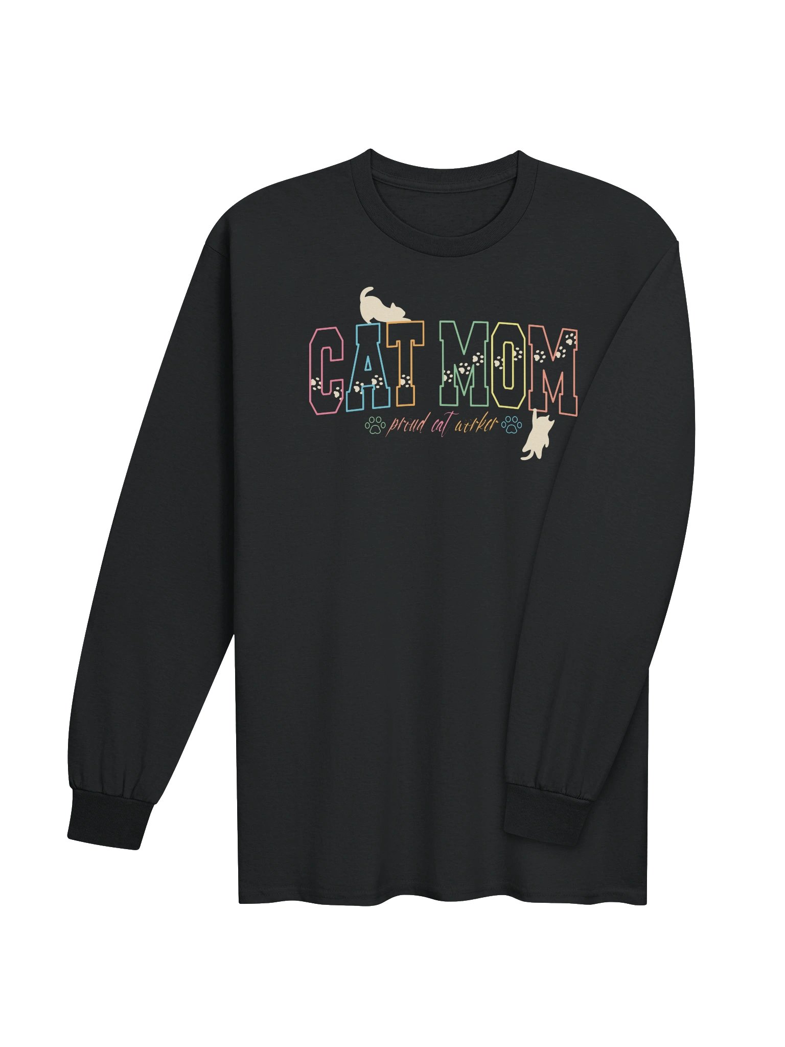 Cat Mom 3 (proud cat worker) - Unisex Adult Long Sleeve T-shirt product image (3)
