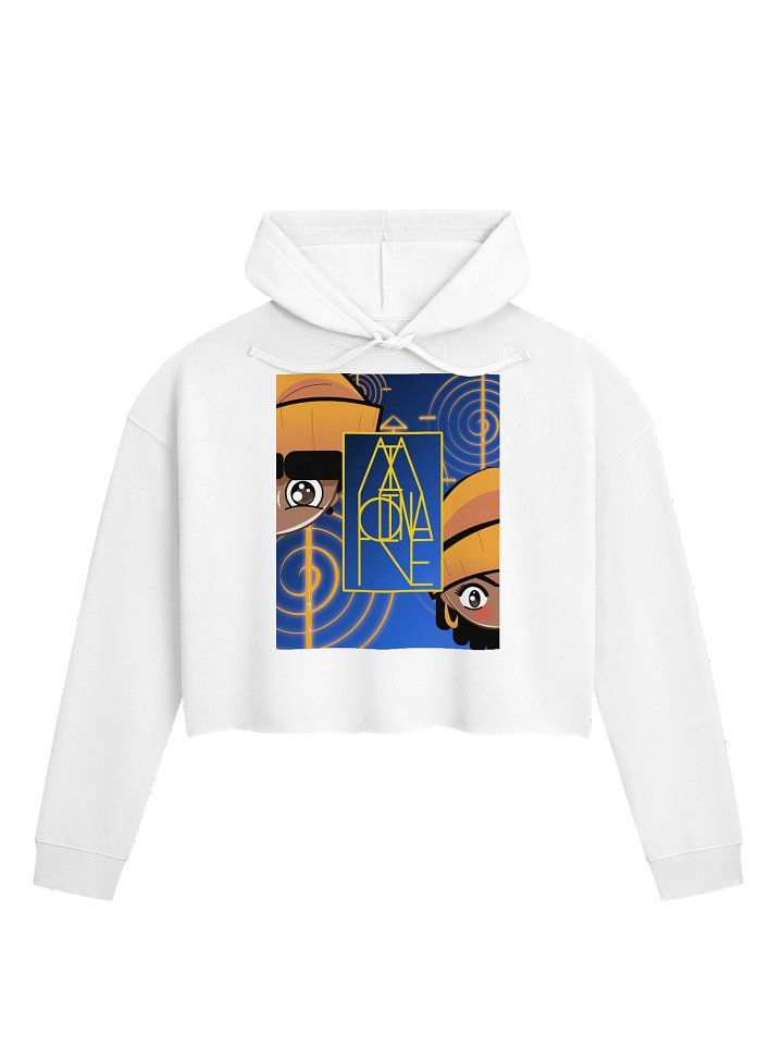 Neon Pixelated Water Element Crop Hoodie product image (2)
