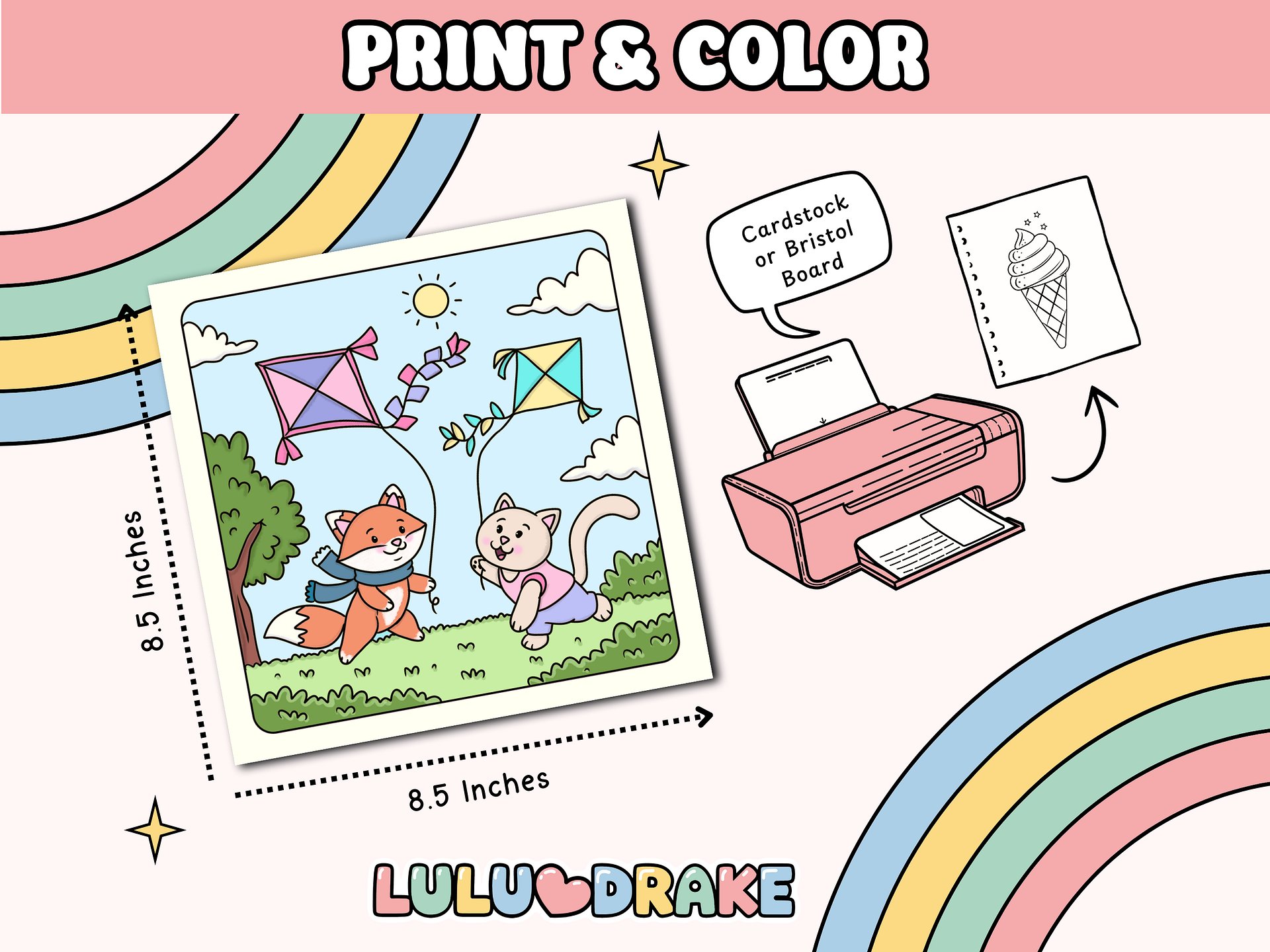 Fuzzy Buddies Cute & Cozy Coloring eBook, 50 Pages ★ DIGITAL ★ product image (4)