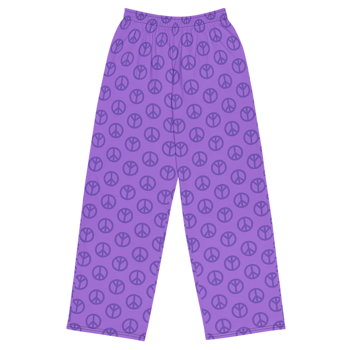 Stylish Wide-Leg Pants in Purple Peace Pattern product image (1)
