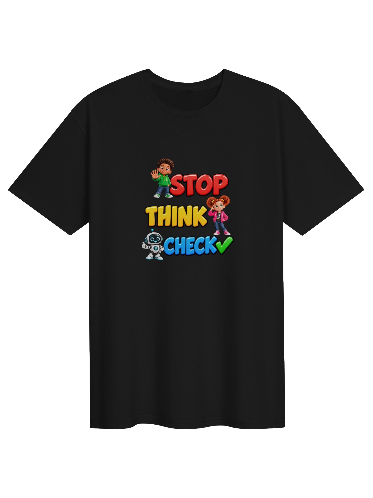 Stop, Think, Check Adult Unisex T-Shirt | Marcus & Byte product image (99)