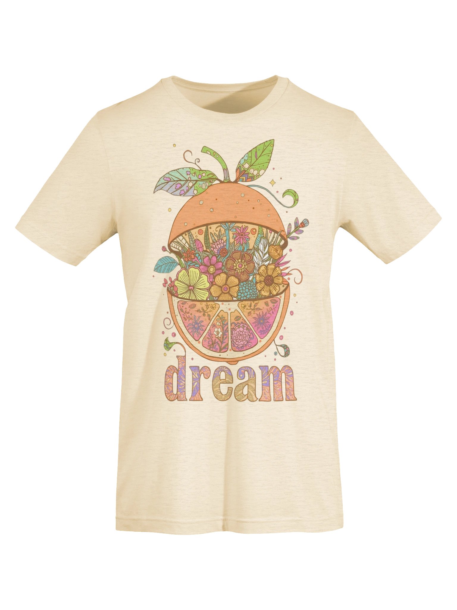 Dream Tangerine Tee, Retro Hippy Psychedelic Citrus Shirt product image (6)