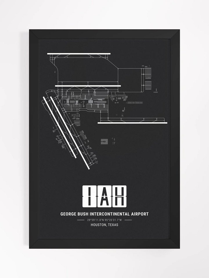 Framed Airport IAH Premium Map On Matt Paper product image (1)